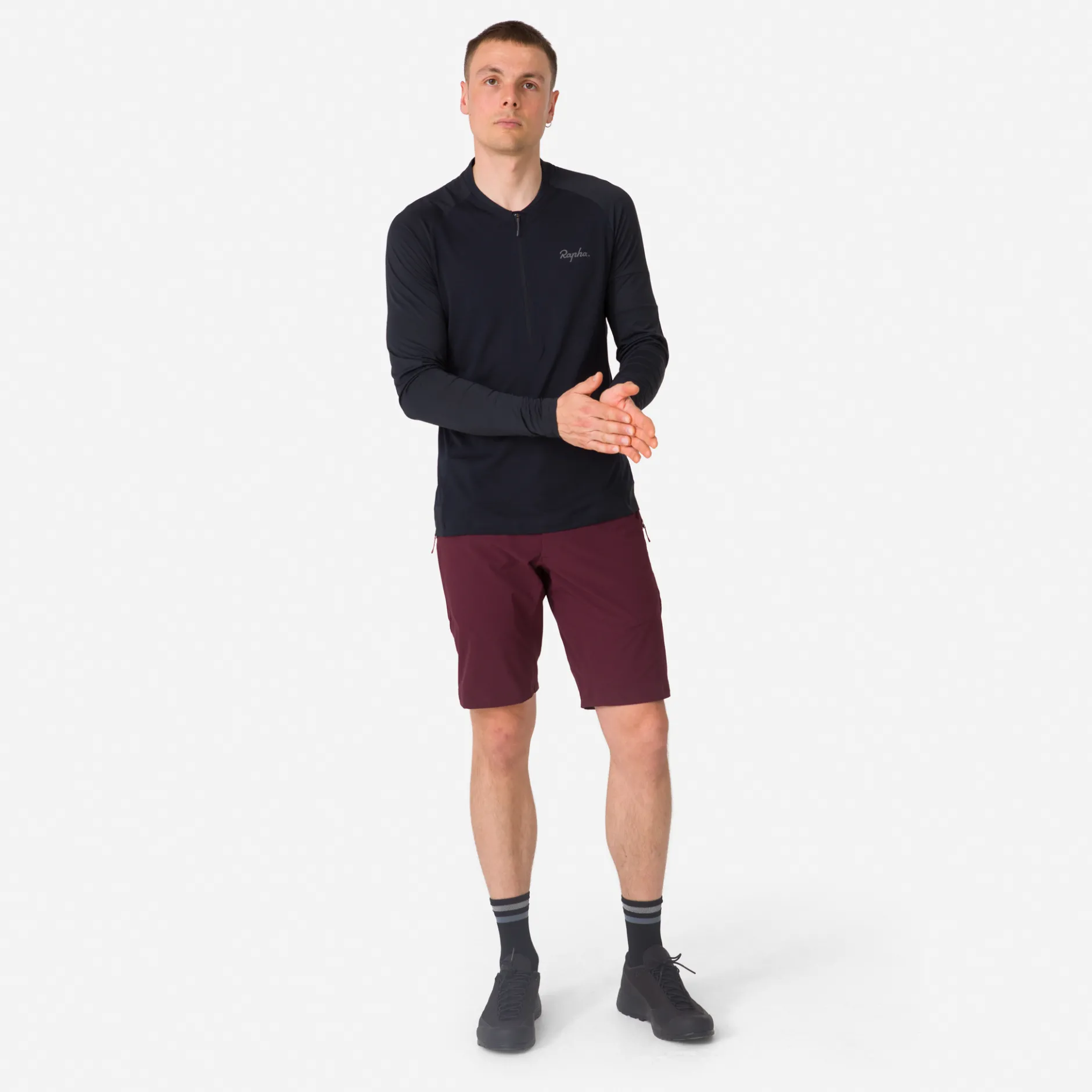 Men's Explore Long Sleeve Zip Neck Tech T-shirt>Rapha Outlet